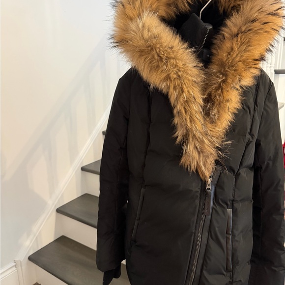 Mackage Black Jacket with Fur Trim - Picture 2 of 4